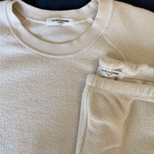 Perfect White Tee Lounge Set L/M Cream